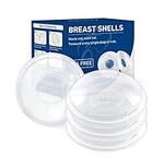 Breast Shells, 4 Pack Nursing Cups, Milk Saver, Protect Sore Nipples for Breastfeeding, Collect Breastmilk Leaks for Nursing Moms, Soft and Flexible Silicone Material, Reusable