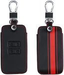 kwmobile Key Cover Compatible with Renault 4 Button Car Key Smart Key (only Keyless Go) - Faux Leather Car Key Fob Protector - Red/Black