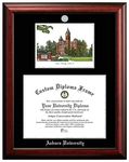 NCAA Auburn Tigers Unisex Silver Medallion Frame Auburn University 17w x 13h Silver Embossed Diploma Frame with Campus Images Lithograph, Brown, One Size