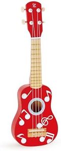 Hape Kid's Wooden Toy Ukulele in multicolor, L: 21.1, W: 2.6, H: 6.9 inch