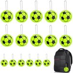 18PCS Reflector Pendant Soccer Keychains, Safety Reflector Mini Football Key Rings Soccer Sports Ball Keychains, Soccer ball Keychains Football Party Bag Fillers, for Boys Kids Gift School Backpacks