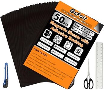 Gcfoir Magnetic Sheets with Adhesive Backing 8.5 x 11 Inch, 50 Packs 30 Mil Flexible Magnet Sheets, Adhesive Magnetic Sheets for Dies Storage, Photos, Fridge, Crafts, Peel and Stick Magnets