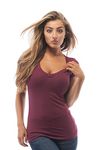 Short Sleeve V-neck Tee Tank Top Shirt Cotton,Small,Burgundy