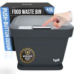 Tydi 4.5L Food Waste Bin - Kitchen Caddy - Food Waste Caddy - Kitchen Food Waste Compost Bin with Press Button and Anti-Slip Base - Food Bin