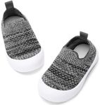 BACSAC Baby Toddler Shoes Boys Girls Infant Lightweight Breathable Walking Sock Sneakers 6-36 Months Mixed Dark Gray,12-18 Months