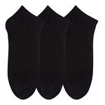 N2S NEXT2SKIN Women's Low Ankle Length Cotton Socks - Pack of 3 (Black:Black:Black)