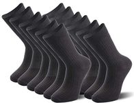 Strato Cotton 6 Pairs of Derby Tweed Plain Colour Dress Socks, Comfortable Cotton Rich Size 6-10, Dark Grey