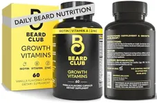 The Beard Club - Biotin Beard Growth Vitamins - Support A Thicker Fuller Beard, Fill in Patches - Minerals & Multi-Vitamins Help Support and Stimulate Healthier Facial Hair Growth