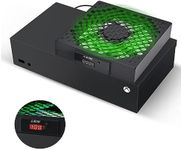 G-STORY Cooling Fan for Xbox Series S with Automatic Fan Speed Adjustable by Temperature, LED Display, High Performance Cooling, Low Noise, 3 Speed 1500/1750/2000RPM (140MM) with RGB LED (Black)