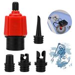 XCOZU Boat Air Valve Adaptor Kit, Boat Valve Adapter Dinghy Inflator Adaptor, SUP Pump Canoe Air Pump Converter for Stand Up Paddle Board/Inflatable Rowing Boat/Kayak/Inflatable Bed(4 Accessories)