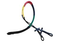 Cwell Equine MultiColour Rainbow Training Rubber Leather Reins For Horse Cob Pony Black (Cob Size)