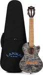 Lanikai QM-BKCEC Quilted Maple Black Stain Concert Acoustic-Electric Ukulele