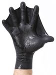 Darkfin Webbed Power Swimming Gloves (1 Pair) for Surfing, Snorkeling, Diving, Ultra Thin Hand Fins for Men and Women, Swim Gear for Water Aerobics and Water Resistance Training, Black, Women Medium