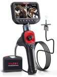 Ralcam 360° Articulating Borescope Dual Lens, Joystick 4 Ways Industrial Endoscope Camera with Light, Semi-Rigid Snake Inspection Camera for Engine, Pipe, HVAC & Automotive