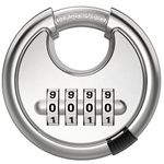 Puroma Combination Lock, Stainless Steel Disc Padlock with Hardened Steel Shackle, Keyless Heavy Duty Combo Lock for Outdoor Sheds Fence, Gate Hasps, Storage Unit, School Gym Locker (1 Pack, ‎Silver)