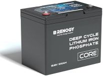 Renogy 12V 100Ah LiFePO4 Lithium Battery Built-in 100A BMS, 1280Wh Output Power, up to 5000+ Deep Cycles Backup Power, Perfect for RV, Solar, Marine, Home Energy Storage