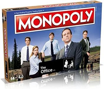 Winning Moves The Office Monopoly Board Game, juega con el tornillo Scranton o regístrate con Dunder Mifflin y visita lugares icónicos como Schrute Farms y Lake Scranton, regalo y juguete para mayores