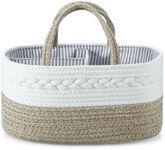 PandaEar Baby Diaper Caddy Organizer, Portable Nursery Storage Basket Cotton Rope Diaper Caddy for Baby Shower Gifts Newborn Infants -Brown