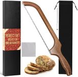 Wooden Bread Bowl Knife for Homemade Bread Sourdough,Premium Stainless 15.5" Serrated Bread Knife,Adjustable for Left or Right-Hand Use, Bow Shaped Design,Suitable for Sour Bread ,Bagels, Fruits