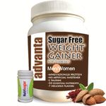 Advanta Sugar Free Weight Gainer Protein for Diabetics 1 kg (Kesar Badam) + Nutrisugar 75 gm Powder