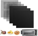 for Ninja Reusable Air Fryer Liners 12x12inch, Oven Liner for Bottom of Toaster Oven, 3x Oven Mat + 3x Mesh Sheets, Non-Stick Microwave/Grill Baking Mat Pre-Cut Square for SP101/SP201/SP301/SP351