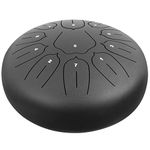 VEVOR Steel Tongue Drum 10 Inches 11 Notes Mini Tongue Drum Black Handpan Drum Notes Percussion Instrument Steel Drums Instruments with Bag Music Book Mallets Mallet Bracket