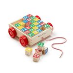 Melissa & Doug Classic ABC Wooden Block Cart Educational Toy With 30 2.5 cm Solid Wood Blocks | ABC Wood Blocks For Toddlers Ages 2+