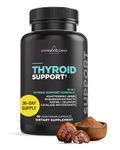 Livingood Daily Natural Thyroid Support - Made with Ashwagandha, Iodine, Selenium, Zinc, Copper, L-Tyrosine, Vitamin B12 & Magnesium - Metabolism and Energy Booster, 60 Capsules