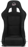 NRG Innovations NRG-FRP-303BK-PRISMA Prisma Fixed Back Bucket Racing Seat 6-Point Harnesses, Size M, Black Seat Cover