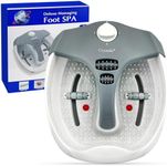 Crystals Foot Spa and Massager Pedicure Bath with Electric Temperature Controller Heater, Bubbles, Soothing Vibration Massage Rollers, Infrared Lights for Tired Feet Therapeutic, 80 Watt