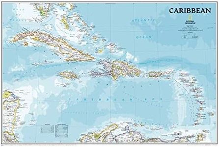 National Geographic Caribbean Wall Map - Classic - Laminated (Poster Size: 36 x 24 in) (National Geographic Reference Map)