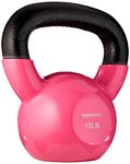 Amazon Basics Vinyl Kettlebell - 15 Pounds, Pink