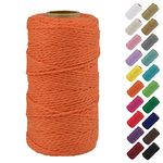 Binwat Natural Macrame Cotton Cord Twine String Cord Colored Cotton Rope Macrame Yarn Craft Cord for DIY Crafts Knitting Plant Hangers Christmas Wedding Decor (Orange, 2mmx100m)