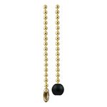 GE Beaded Chain with Wooden Ball, 3-Foot, Brass Finish 54433