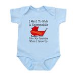 CafePress Ride A Snowmobile Like Grandpa Infant Bodysuit Cute Infant Bodysuit Baby Romper Sky Blue