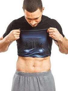 Sweat Shaper Men's Athletic Tee, Short Sleeve Compression T-Shirt, Performance Baselayer Workout Shirt (Black, X-Large)