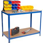 Garage Workbench, Heavy Duty Wooden Work Table Workshop Bench