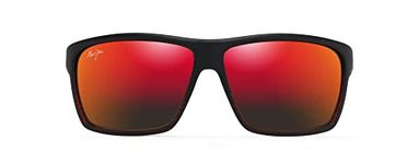 Maui Jim Unisex's alenuihaha Sunglasses, Burgundy Striped/Hawaii Lava Polarized, Large