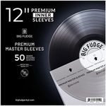 Big Fudge Premium Vinyl Record Inner Sleeves 50x | Made from Heavyweight & Acid Free Paper | Album Covers with Round Corners for Easy Insert | Slim Record Jackets to Protect Your LPs | 12”