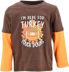 Unisex Kids Shirts for Every Holiday 3, Turkey and Touchdowns, 4 Years