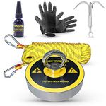 Magnet Fishing Kit | Fishing Magnet Complete Fishing Magnets Set with Powerful Magnet, Thicker Rope and Large Grappling Hook