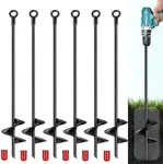 LIFEBED 18 inch Ground Anchors Srew in Heavy Duty, Earth Shed Anchor Kit, Trampoline Stake Hook for Dirt, Swing Sets, Playset, Tent, Canopy, Carport, Mobile Home Tie Down, 6 Pack