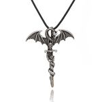 ERLUER Men's Women Dragon Necklace Luminous Cross Rope Chain Punk Pendant Necklaces Glow in the Dark (Green)