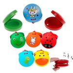 MONKEYTAIL Wooden Castanets, 10 Pcs Cute Patterns, Multicolor | Early Educational Musical Toys for Kindergarten |Hand Clapper Game for Toddlers Preschool Boys, Girls Birthday Return Gifts for Kids