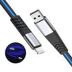 Light up iPhone Charger Cord, 6FT LED Lightning Cables | Apple MFi Certified | USB Fast Charging Cord for Apple iPhone 13 12 11 Pro Max XR XS X/8Plus/7Plus/6Plus/5s/iPad iPod Touch More (Blue)