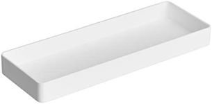 Amazon Basics Plastic Desk Organizer - Half Accessory Tray, White