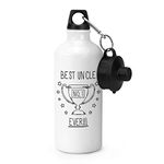 Gift Base Best Uncle Ever No.1 Trophy Sports Bottle Water Gym 600ml White