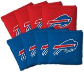 YouTheFan Officially-Licensed NFL Buffalo Bills Set of 8 Cornhole Bags - All Weather Dual Sided Slide & Stop - Regulation Size with Carry case