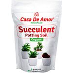 Casa De Amor Succulents and Cactus Potting Soil 100% Organic Special Research Based Essential Formula for All Succulent and Cactus Plants, 2 KG