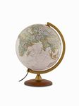 Tecnodidattica – National Geographic Explorer Executive Globe | Illuminated | Base in beechwood, acrylic meridian |Political and physical map by National Geographic | Text in English | 30cm Diameter